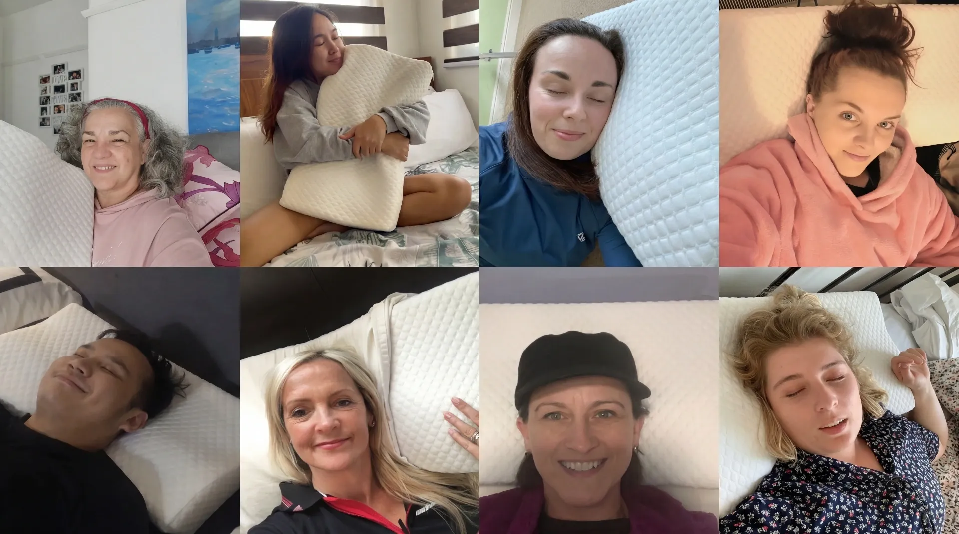 Fornøyde kunder som bruker HappySleep pute